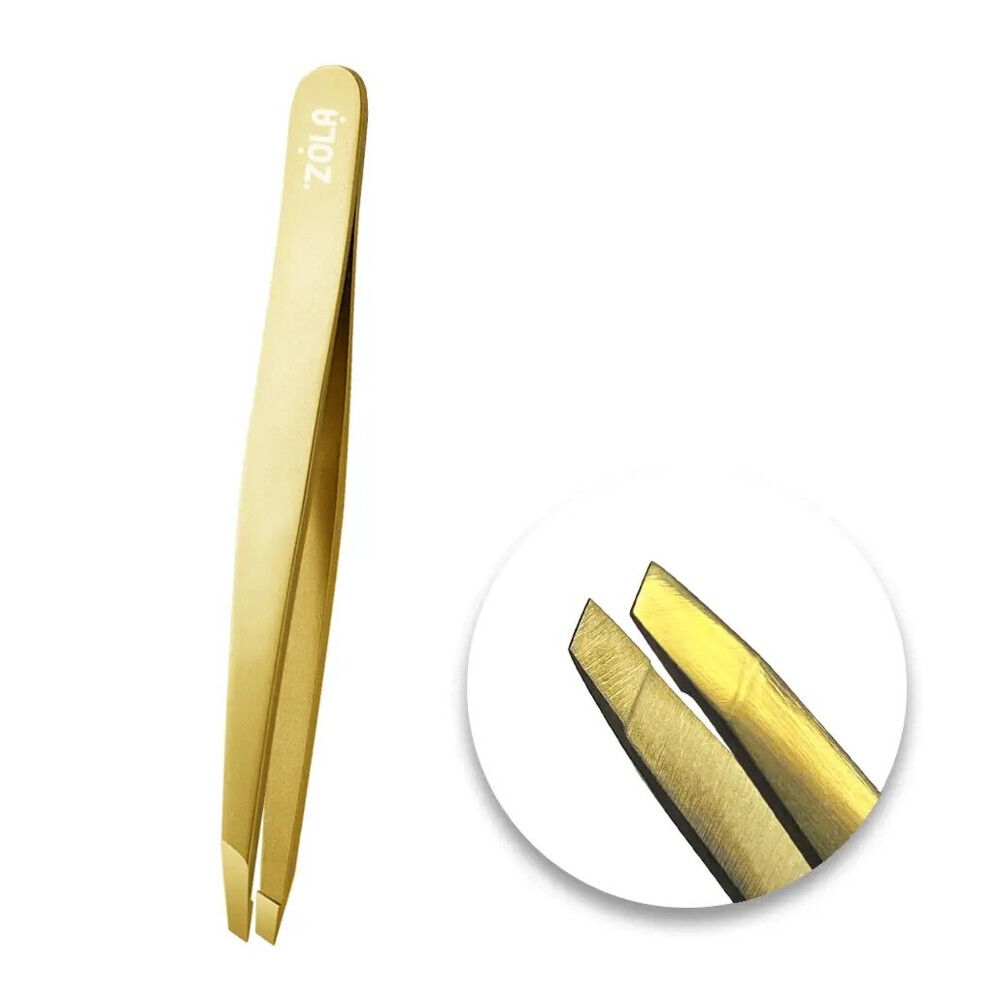 ZOLA Пінцет золотий зі скосом ZOLA Golden tweezers with a bevel ZOLA Пінцет золотий зі скосом ZOLA Golden tweezers with a bevel