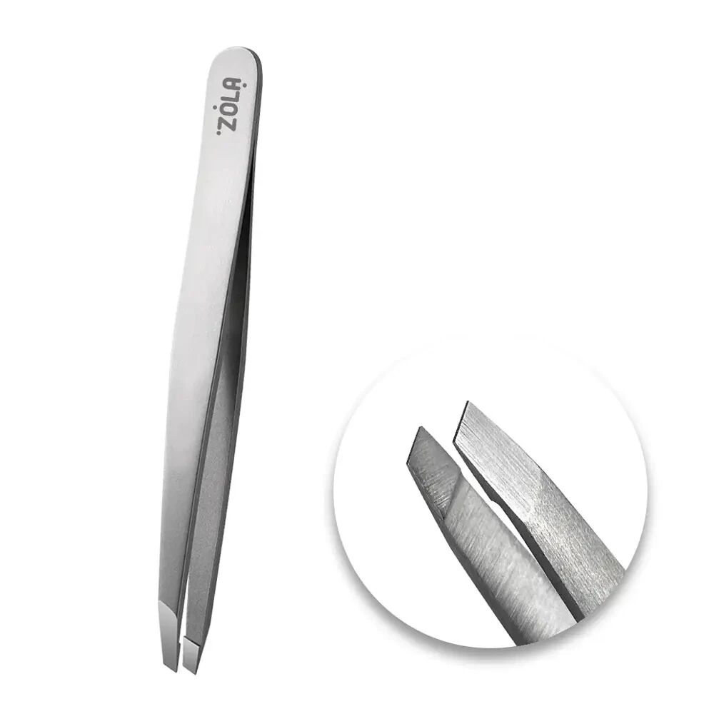 ZOLA Пінцет срібний зі скосом ZOLA Silver tweezers with a bevel ZOLA Пінцет срібний зі скосом ZOLA Silver tweezers with a bevel