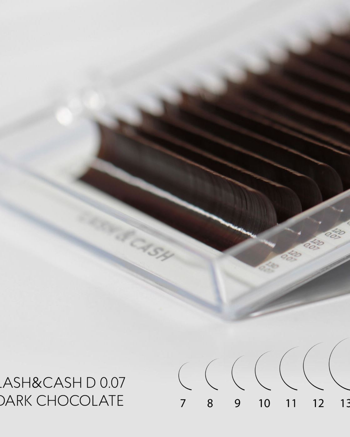 LASH&CASH, вії коричнневі DARK CHOCOLATE, окремі довжини, 28 ліній