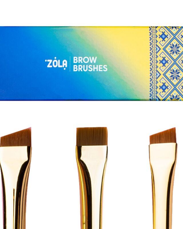 Набір пензлів для фарбування брів Brow Brushes Ukrainian Edition ZOLA