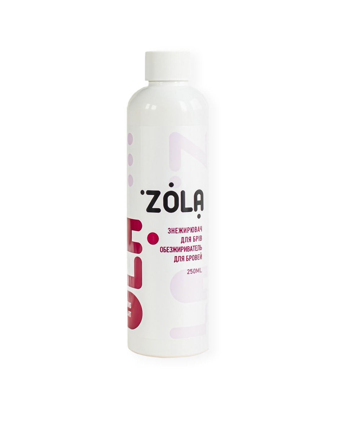 ZOLA Знежирювач для брів 250 мл ZOLA Degreaser for eyebrows of 250 ml